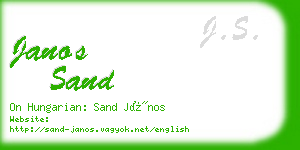 janos sand business card